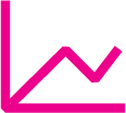 Pink accelerated graph icon