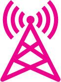 Pink cell tower icon